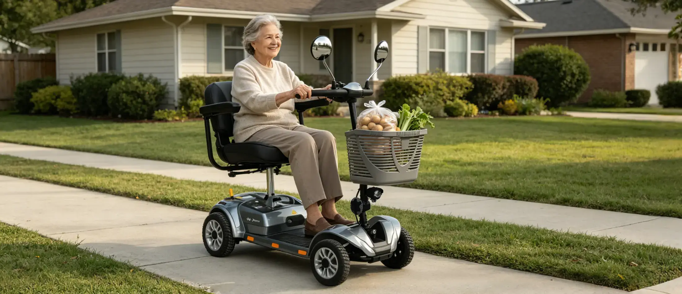 M2 4-wheeled mobility scooter for the elderly - usage scenarios for senior citizens