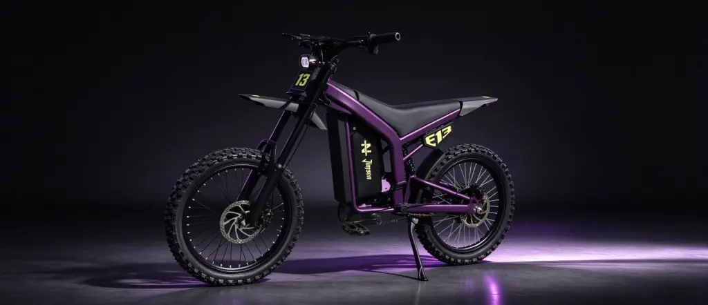Jimsen E13 electric dirt bike side profile